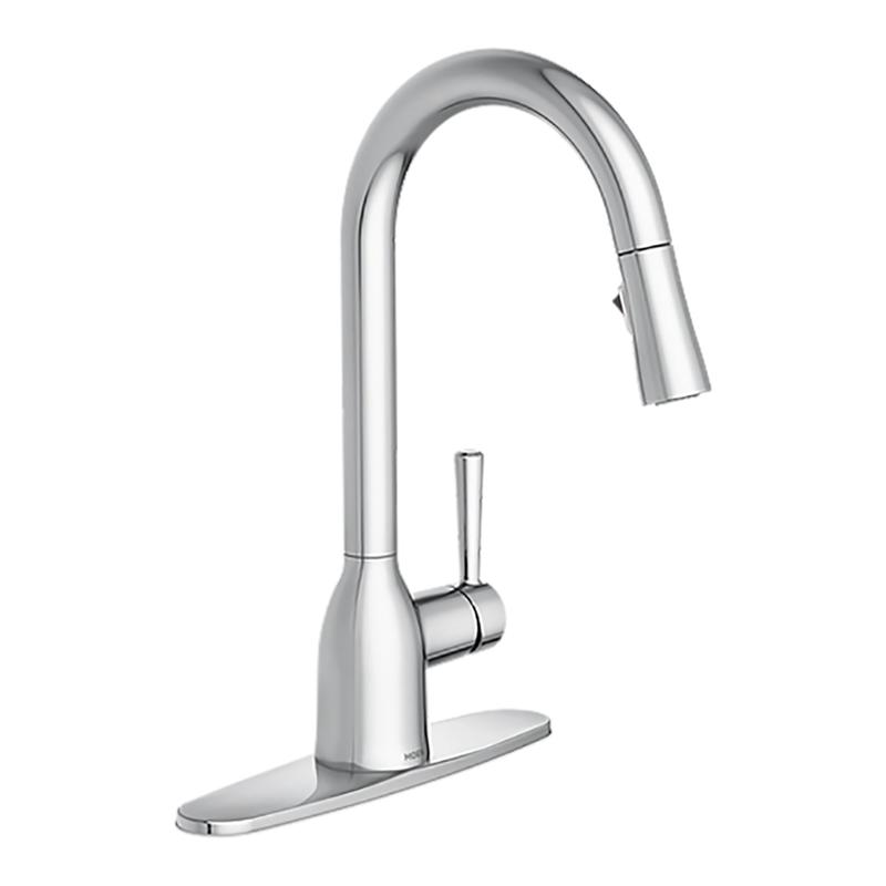 Robinet de cuisine Adler chrome  monocommande  grande arche avec bec amovible