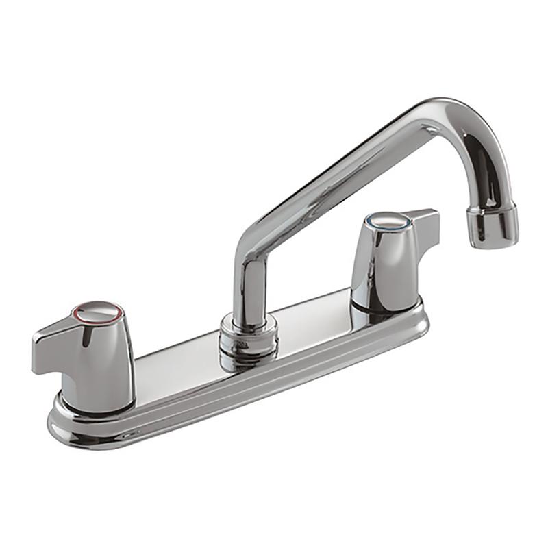 Robinet de cuisine Manor chrome  deux poignes et  petite arche