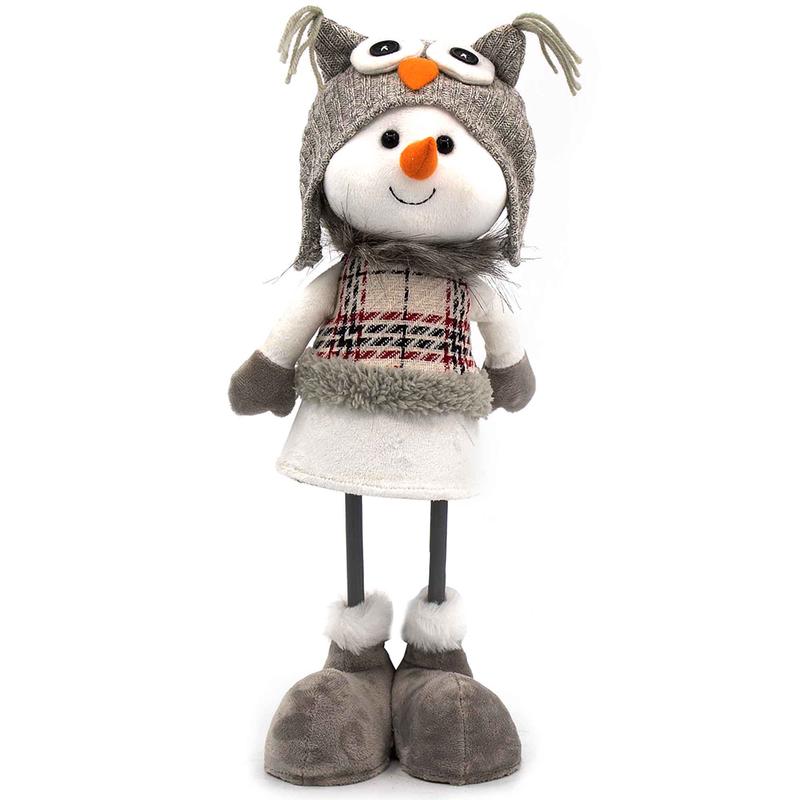 Bonhomme de neige debout avec un chapeau de hibou, 16''