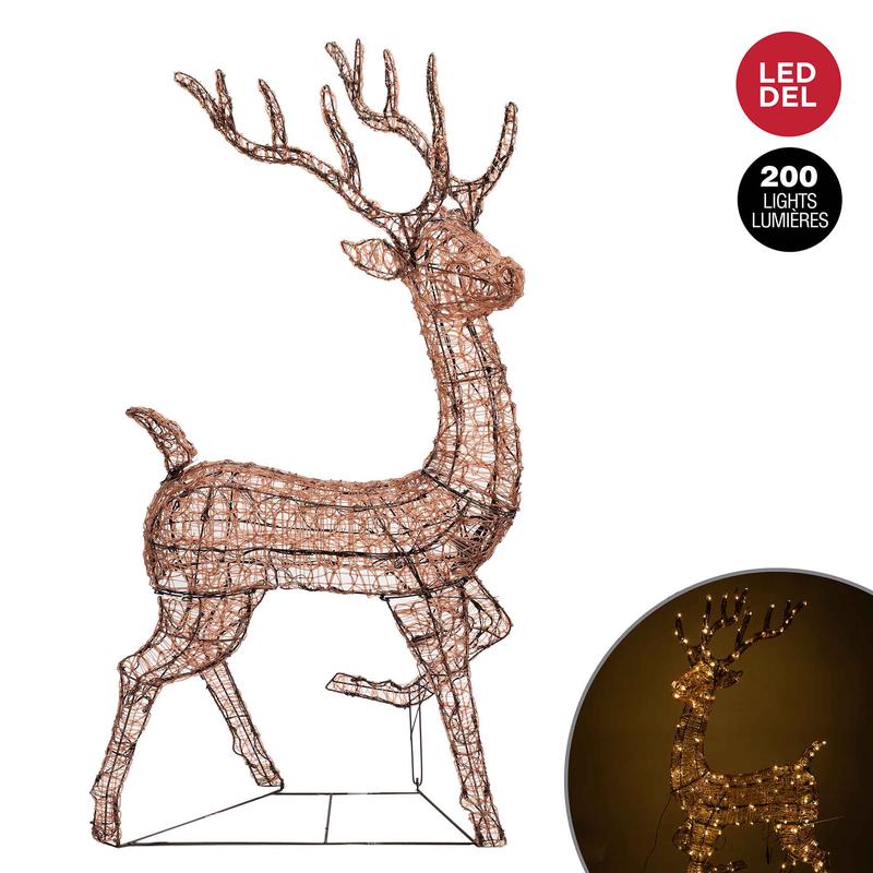 Renne lumineux en acrylique brun,5,2'