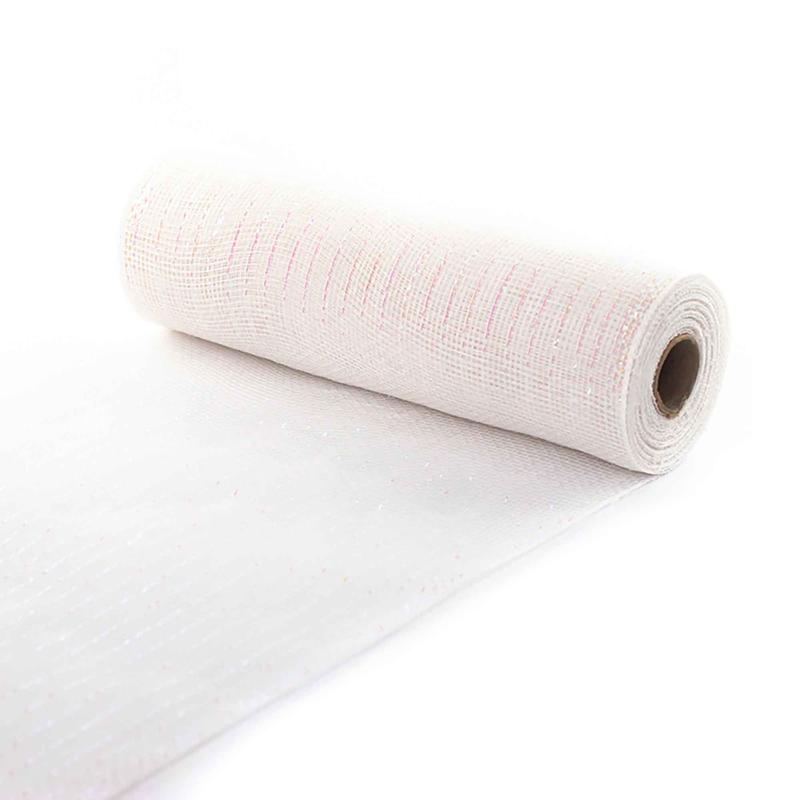 Ruban dcoratif en mailles brillantes de 10,5" x 10verges, blanc