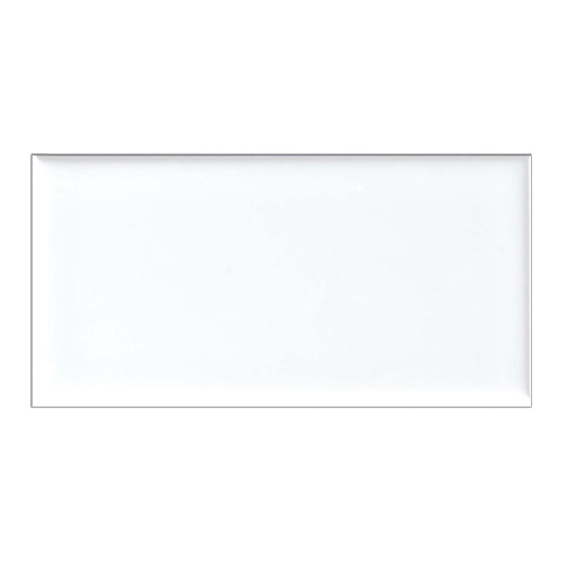 Tuile murale en cramique blanc lustre, 3'' x 6''