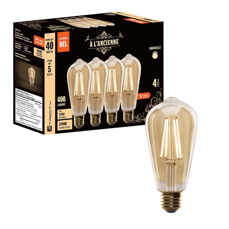 Ampoules Del vintages fumes 5 W / 120 V / E26
