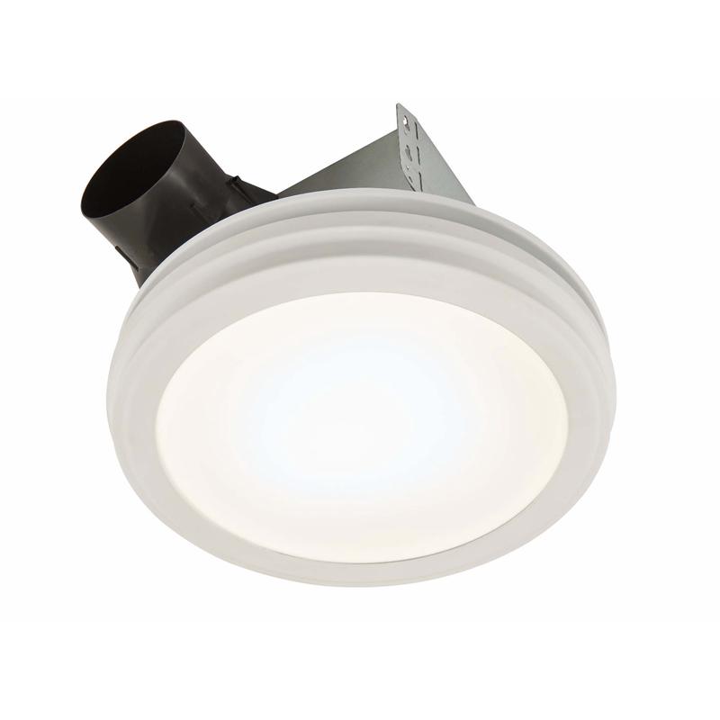 Ventilateur de salle de bain avec clairage  DEL de 80 pi/min avec panneau rond et plat de Broan