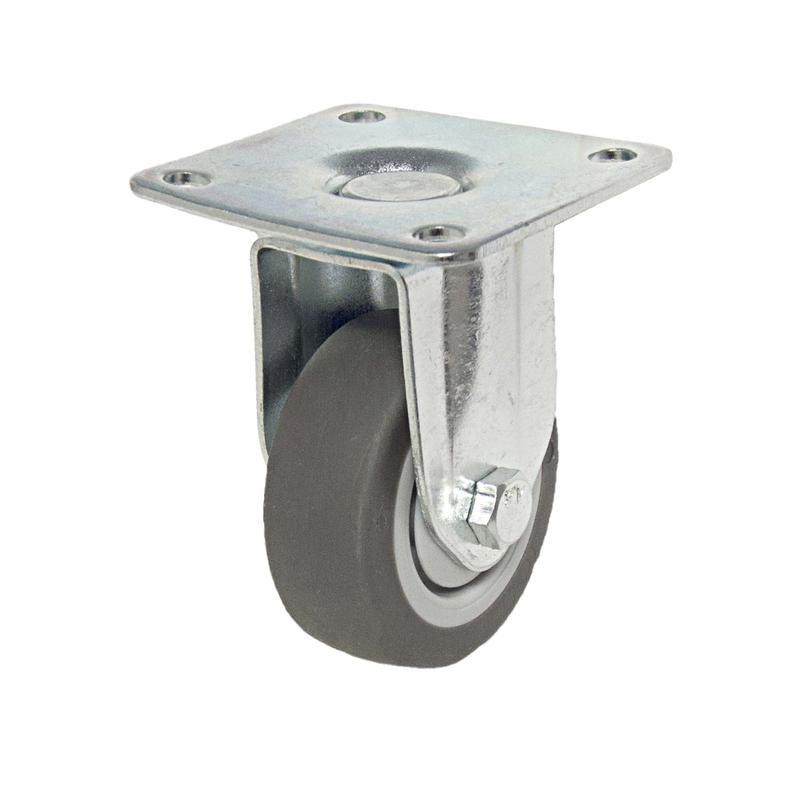 Roulette fixe  usage gnral en caoutchouc thermoplastique gris de 2''