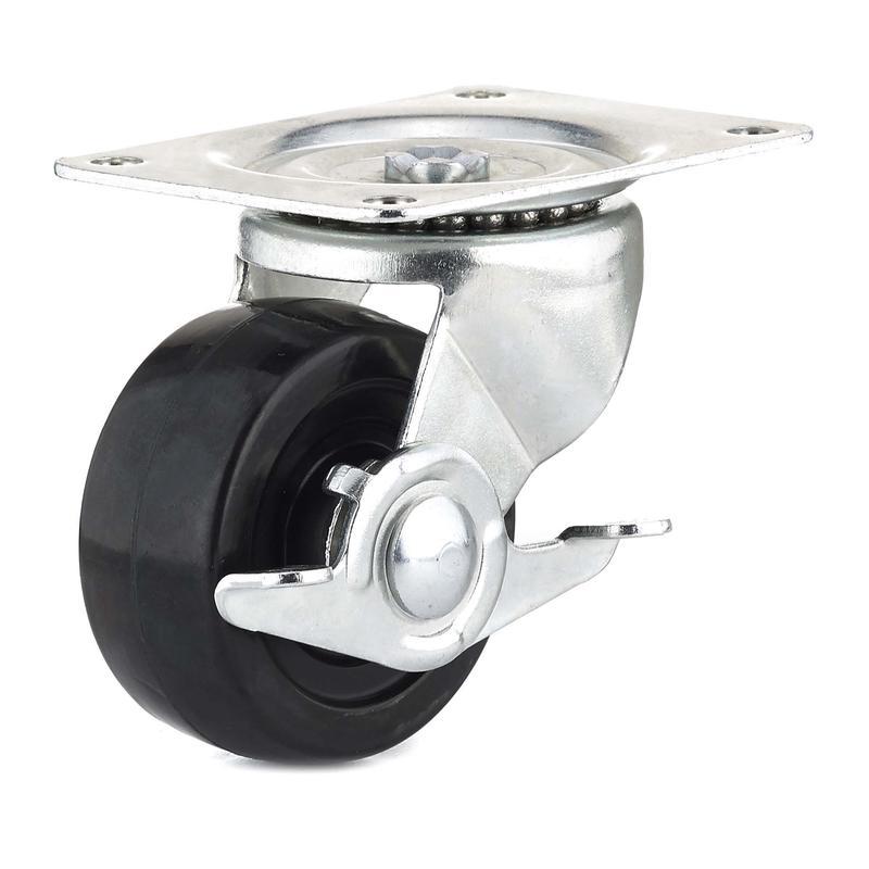 Roulette industrielle pivotante avec frein en caoutchouc noir  usage gnral de 3''