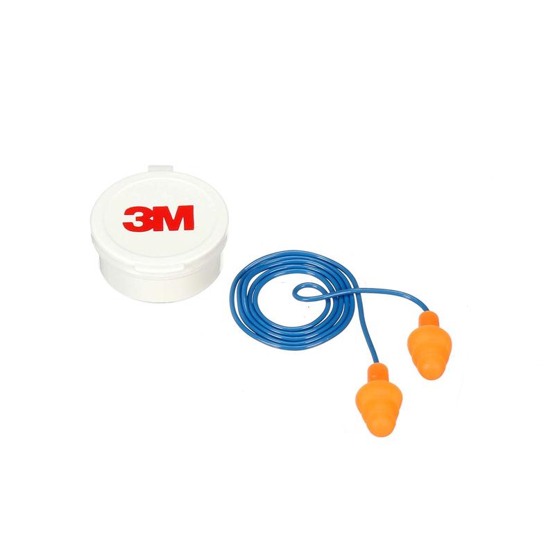 Bouchons d'oreilles rutilisables de 3M avec cordon, 25 dB NRR, bleu & orange, 1 paire par paquet