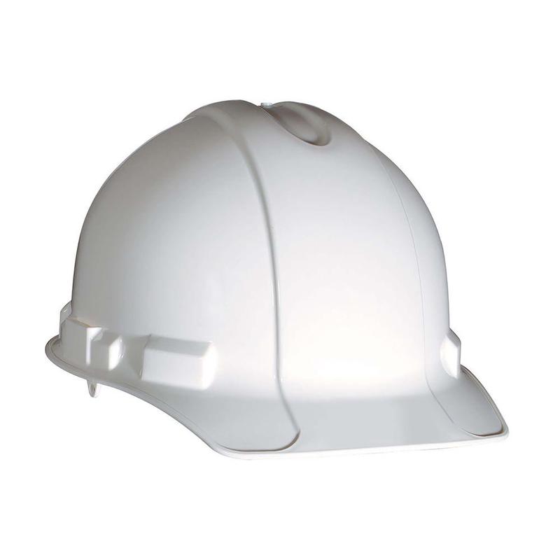 Casque blanc de protection avec rebord avant ajustable  cliquet de 3M, sans aration