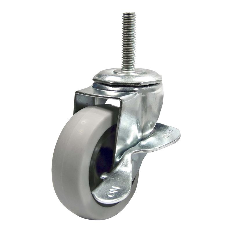 Roulette industrielle  usage gnral pivotante avec frein de 3''