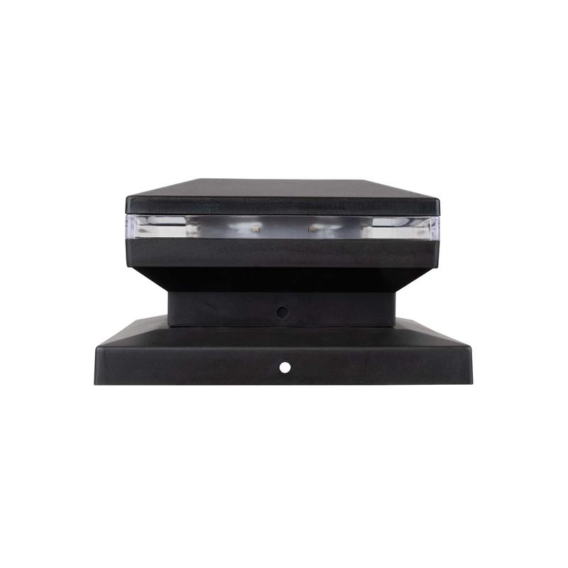 Capuchon solaire  clairage DEL pour poteau, noir