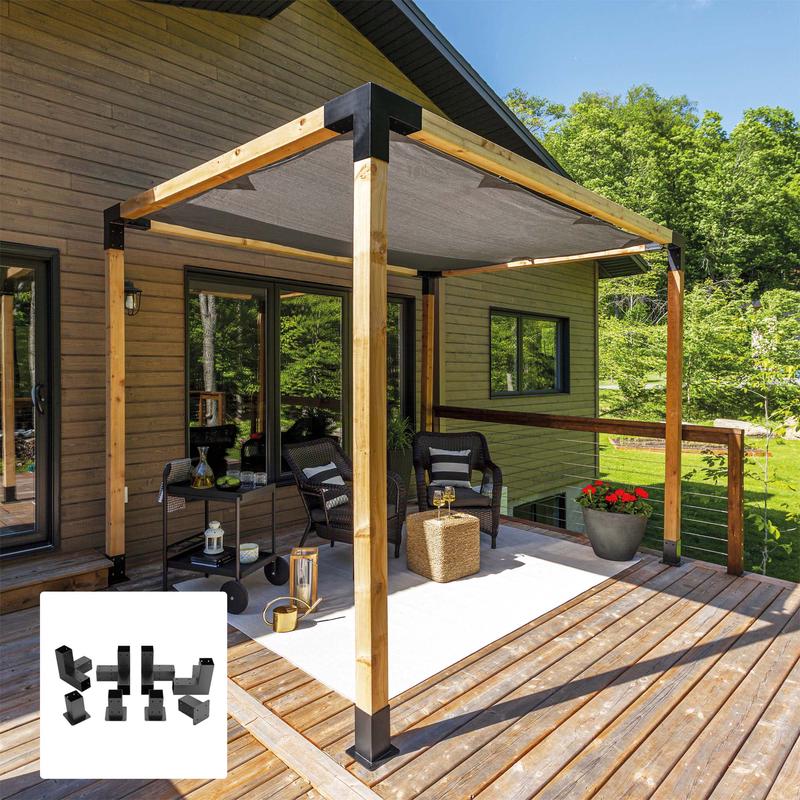 Quincaillerie complte en acier pour construction de pergola, bois non inclus