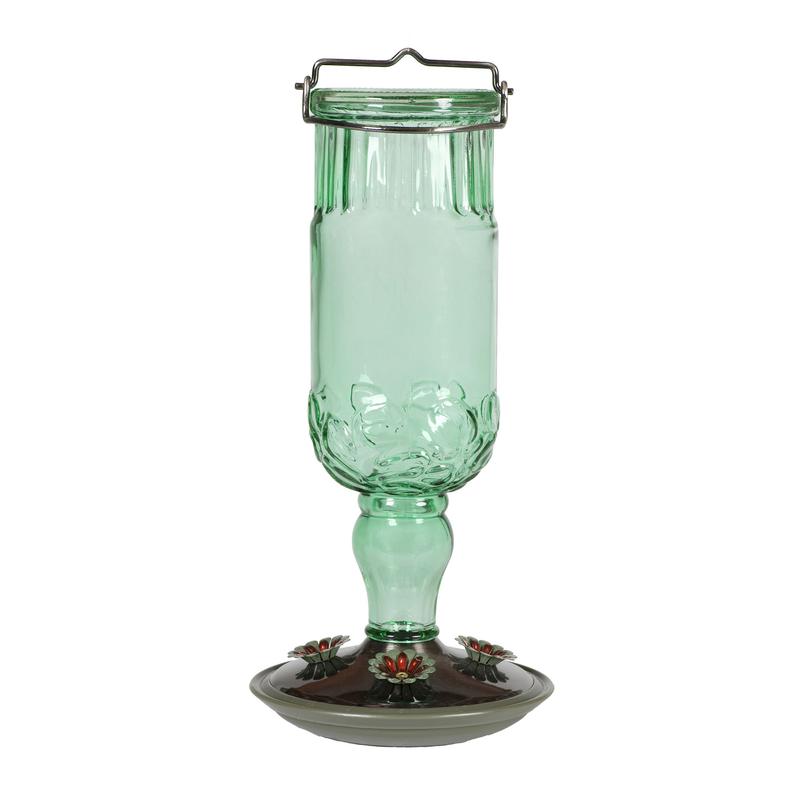 Abreuvoir  colibris de style bouteille ancienne verte, 24 oz