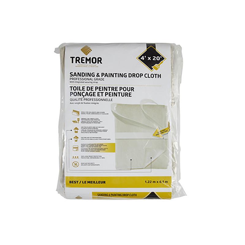 Toile de peintre pour ponage et peinture, 4' x 20'