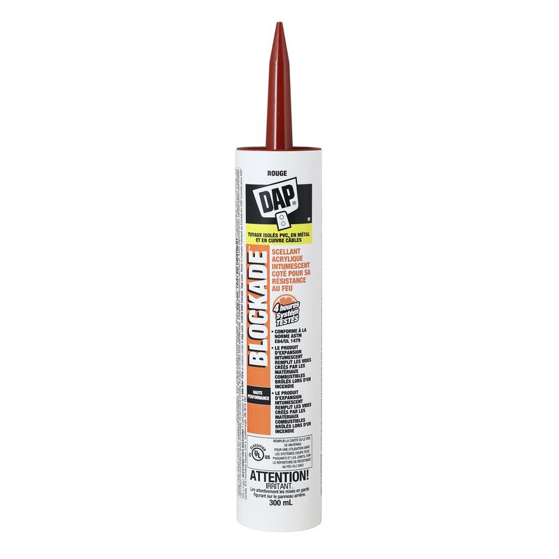 Scellant au latex acrylique intumescent haute performance coupe-feu BLOCKADE, 300 ml