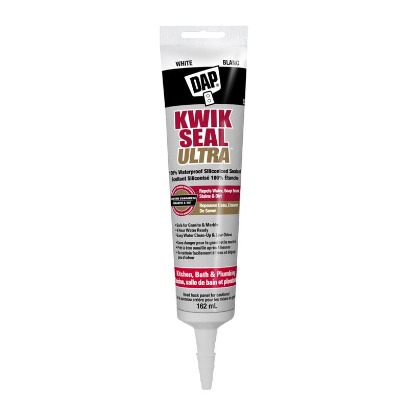 Scellant avanc blanc pour cuisine et salle de bain KWIK SEAL ULTRA, 162 ml