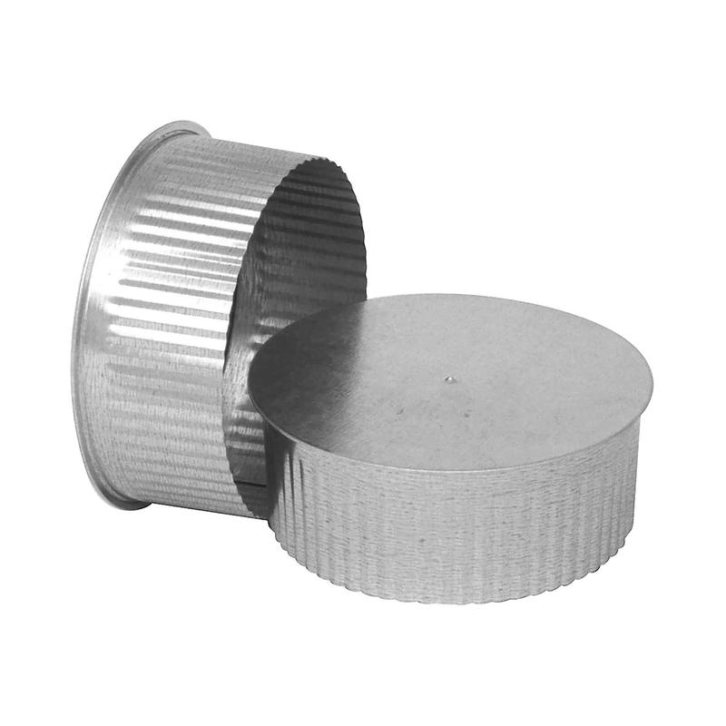 Bouchon de tuyau rond pliss en acier galvanis de calibre 30, 8"