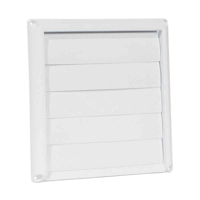 Capuchon de ventilation  volets en plastique blanc, 6"