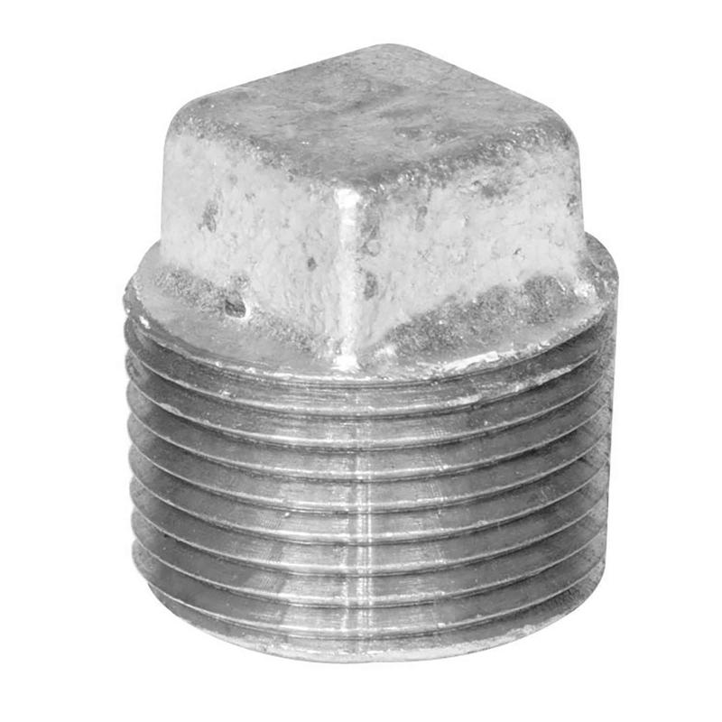 Raccord bouchon mle en fonte galvanise, 1"