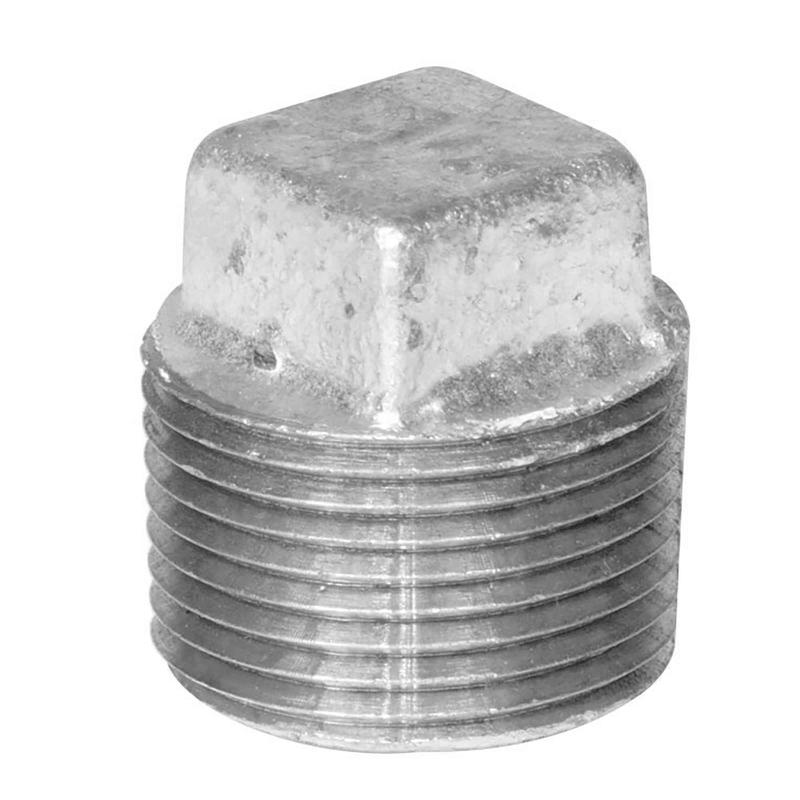 Raccord bouchon mle en fonte galvanise, 1/4"