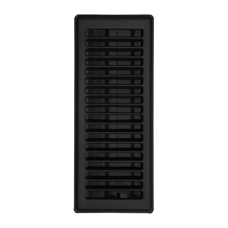 Registre de plancher en acier au fini galet noir, 4" x 10"