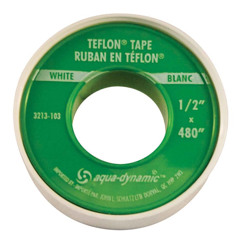 Ruban en tflon standard en blanc, 1/2" x 480"