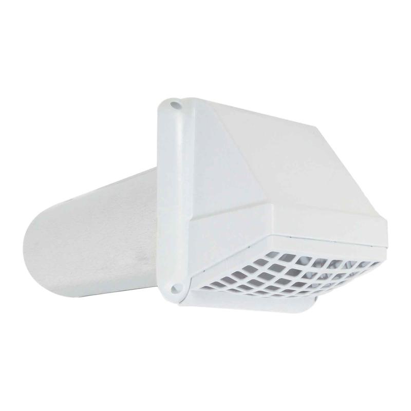vent de ventilation avec grille en plastique blanc, 3"