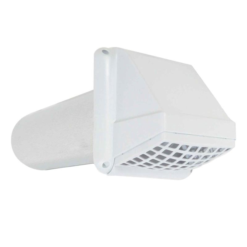 vent de ventilation avec grille en plastique blanc, 4"