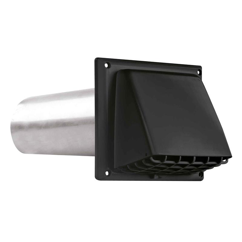 vent de ventilation avec grille en plastique noir, 4"