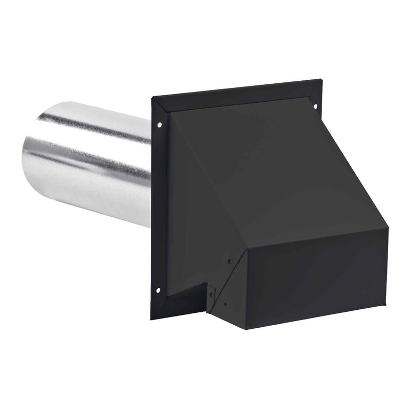 vent de ventilation muralR2peint en noir, 4"