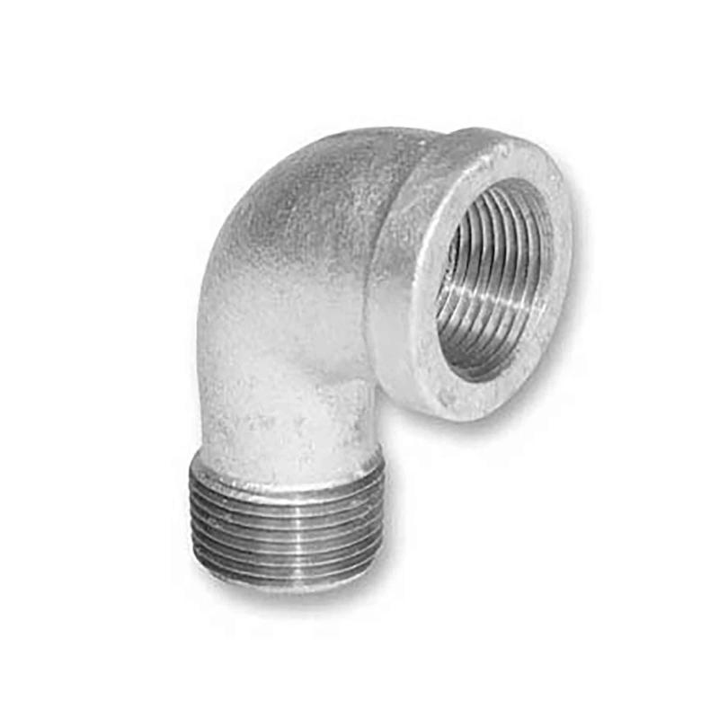 Raccord en coude de 90 en fonte galvanise, 1-1/4" M x F