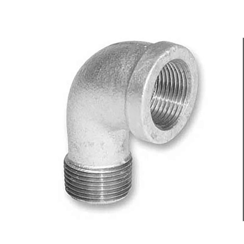 Raccord en coude de 90 en fonte galvanise, 1/2" M x F