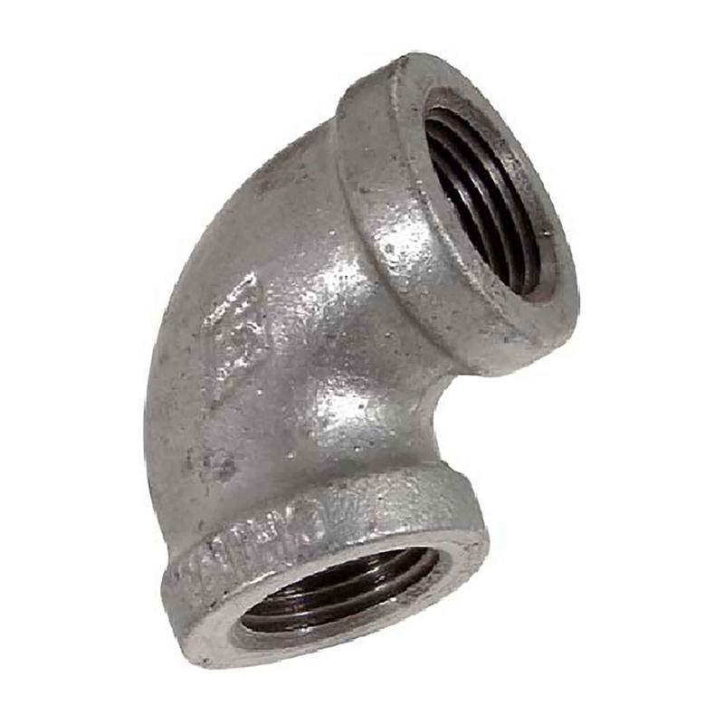 Raccord en coude de 90 en fonte galvanise, 1/2" x 1/2"