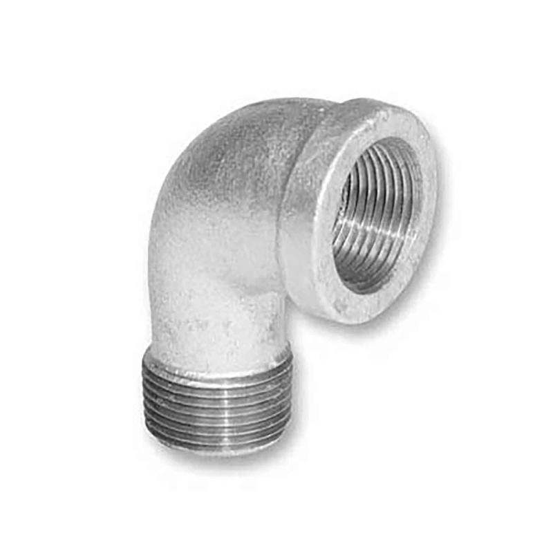 Raccord en coude de 90 en fonte galvanise, 1/4" M x F