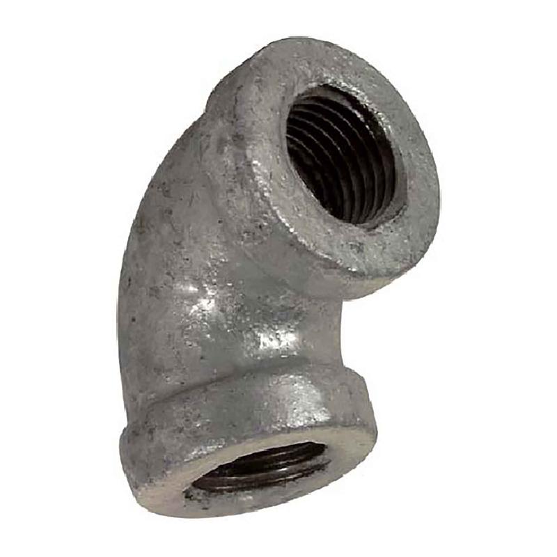 Raccord en coude de 90 en fonte galvanise, 1/4" x 1/4"
