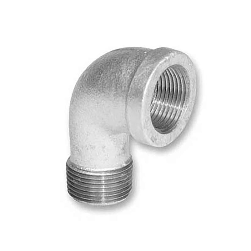 Raccord en coude de 90 en fonte galvanise, 1/8'' M x F