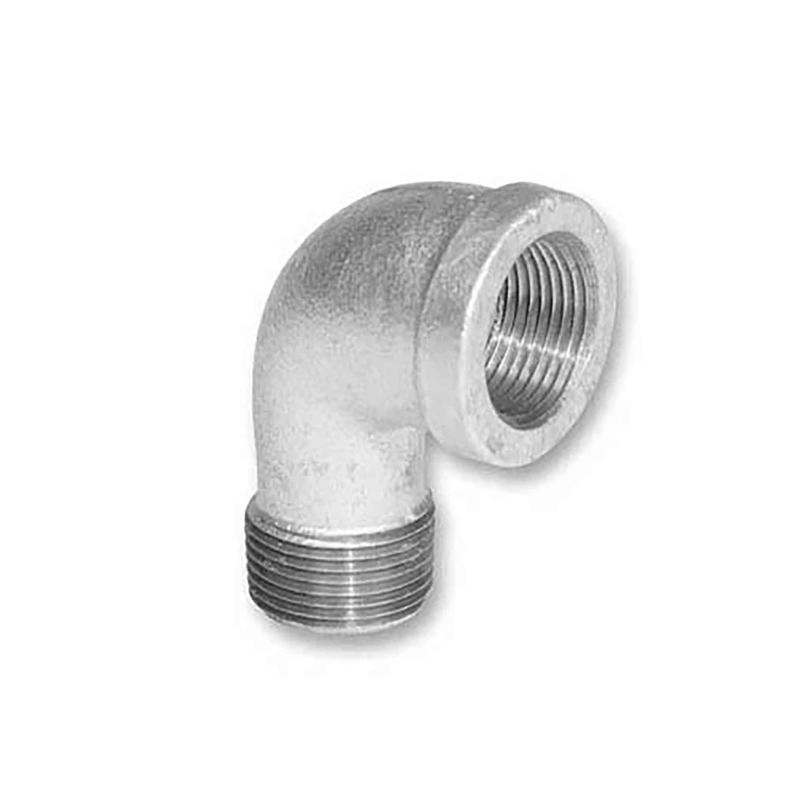 Raccord en coude de 90 en fonte galvanise, 1" M x F