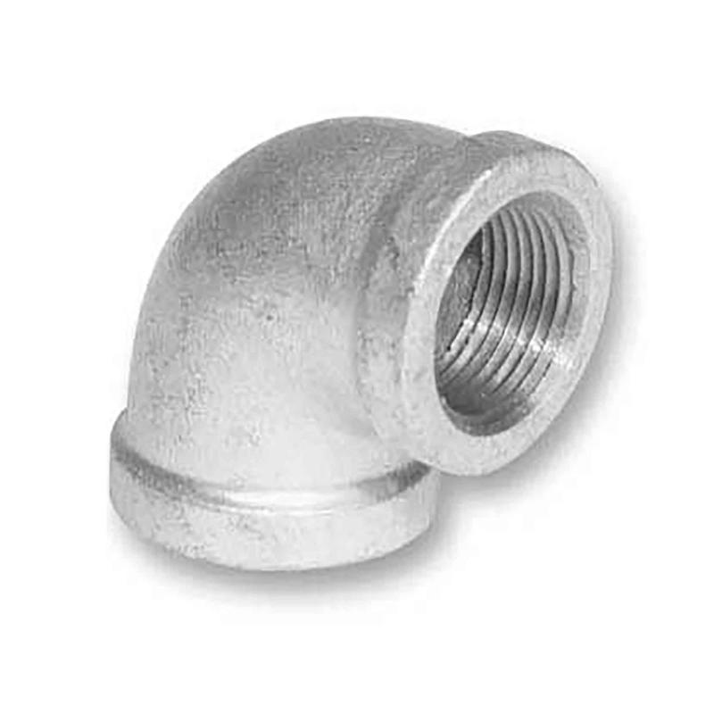 Raccord en coude de 90 en fonte galvanise, 2" x 2"