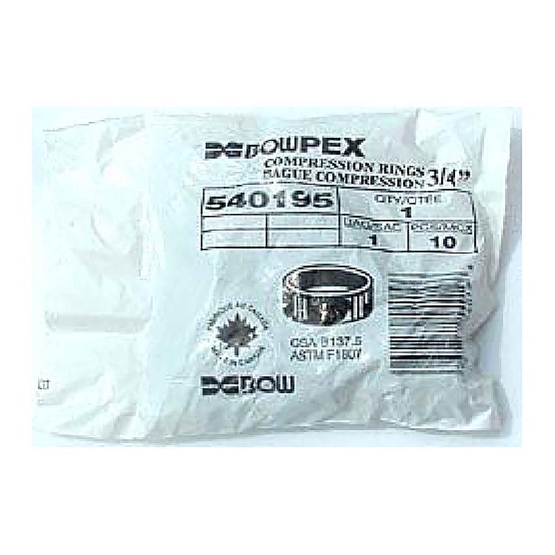 Bagues de compression PEX en cuivre de 3/4", 10 units
