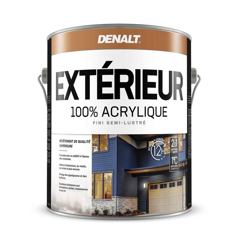 Revtement Extrieur 100 % acrylique semi-lustr base moyenne, 3,7 L