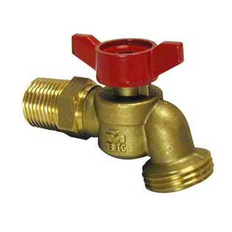 Valve  bec courb  quart de tour en laiton, mle 1/2"