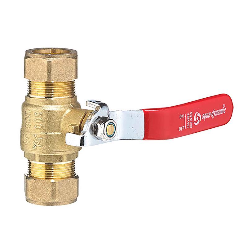 Valve  bille de compression en laiton  passage intgral, 3/4"