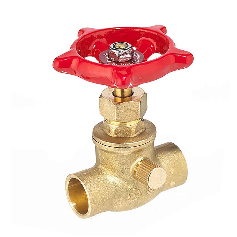 Valve darrt avec vidange  souder en laiton, 1/2"