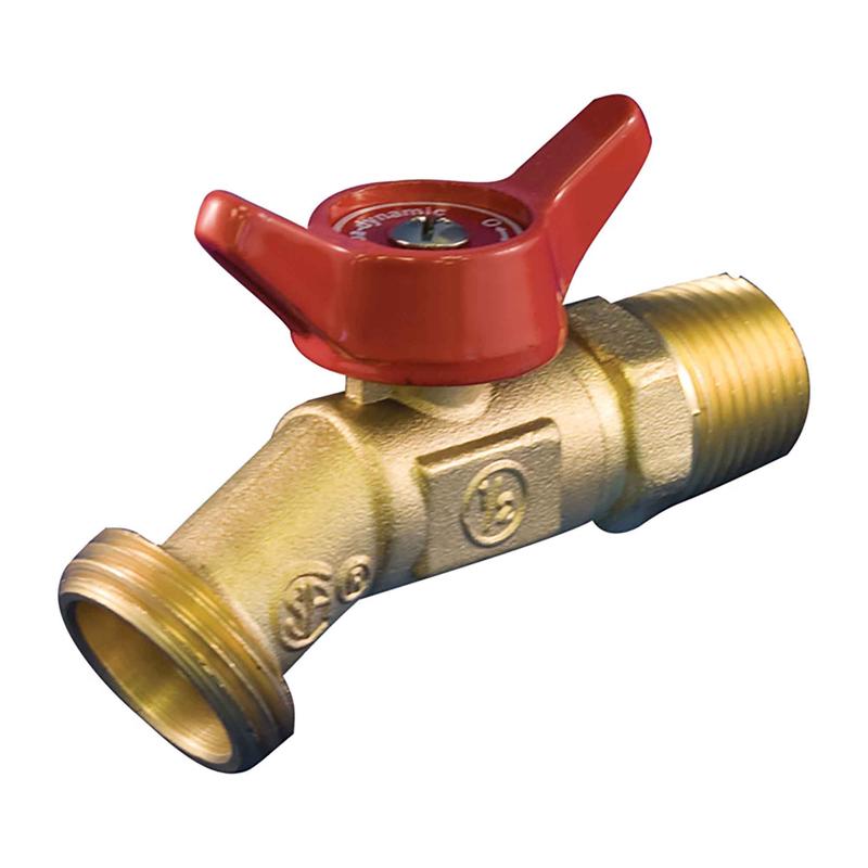 Valve de vidange de chaudire  quart de tour en laiton, mle 1/2"