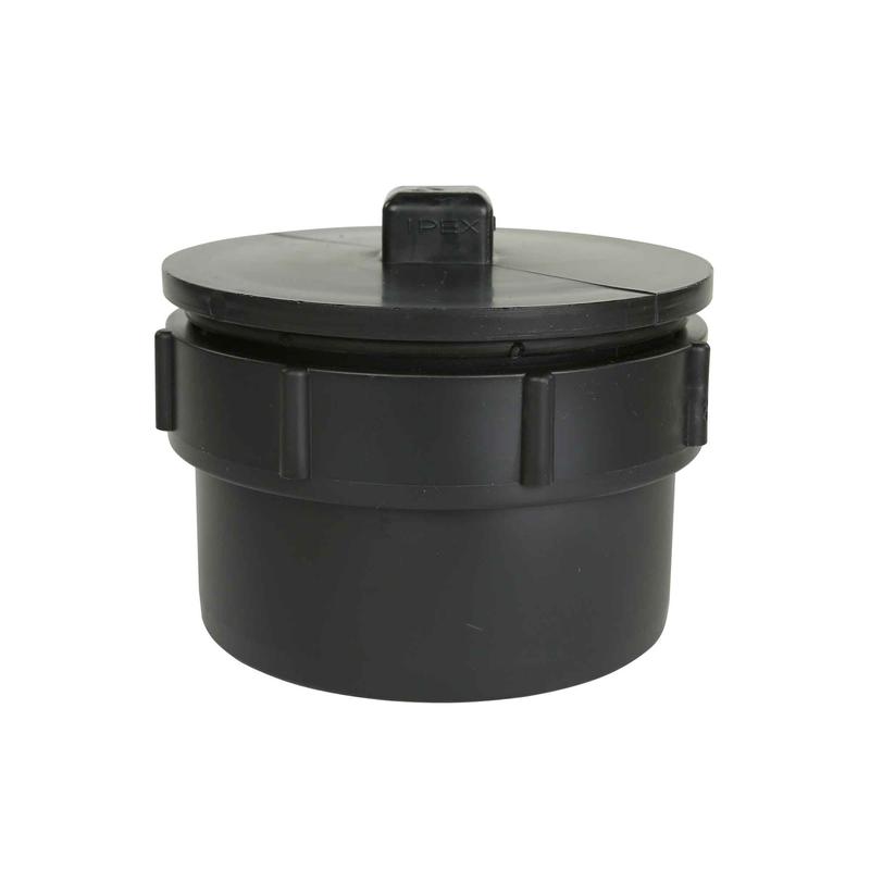 Adaptateur de nettoyage avec bouchon ABS-DWV mle x femelle filete, 4"