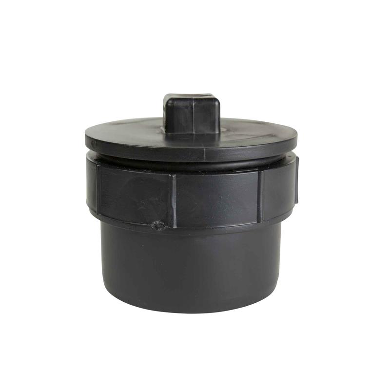 Adaptateur pour regard de nettoyage avec bouchon ABS-DWV femelle filete 3''