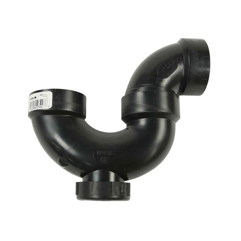 Siphon en ''P'' ABS-DWV avec regard de nettoyage femelle, 1-1/2"