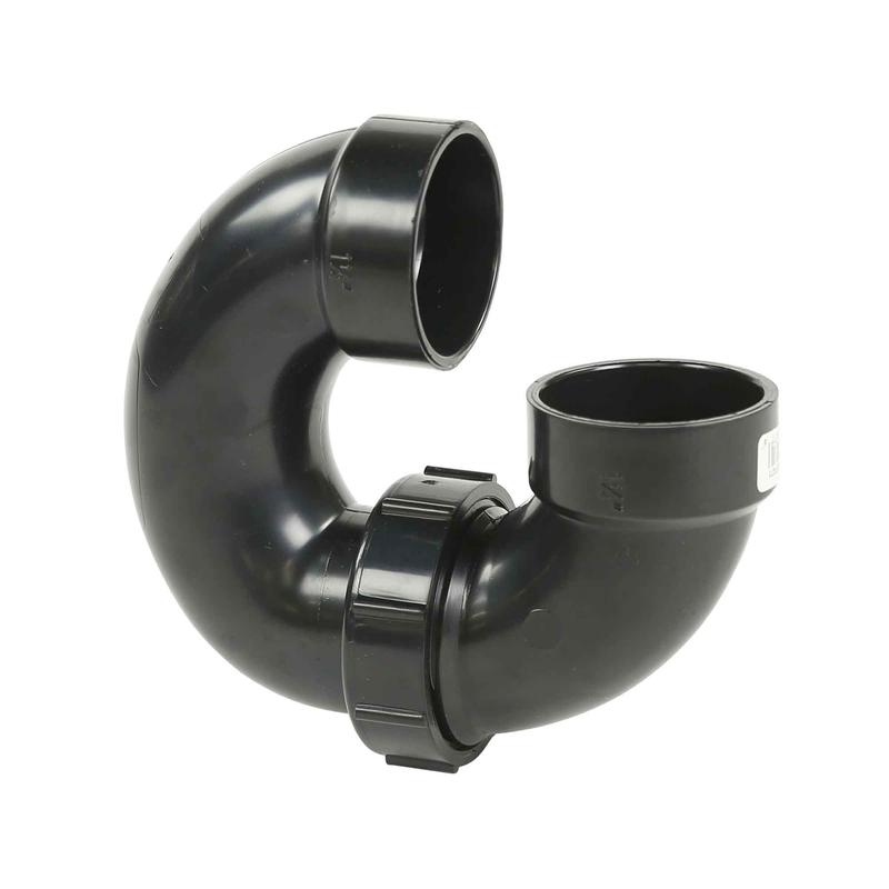 Siphon en ''P'' avec union simple ABS-DWV femelle, 1-1/2"