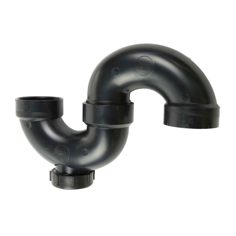 Siphon en S ABS-DWV avec regard de nettoyage femelle, 1-1/2"