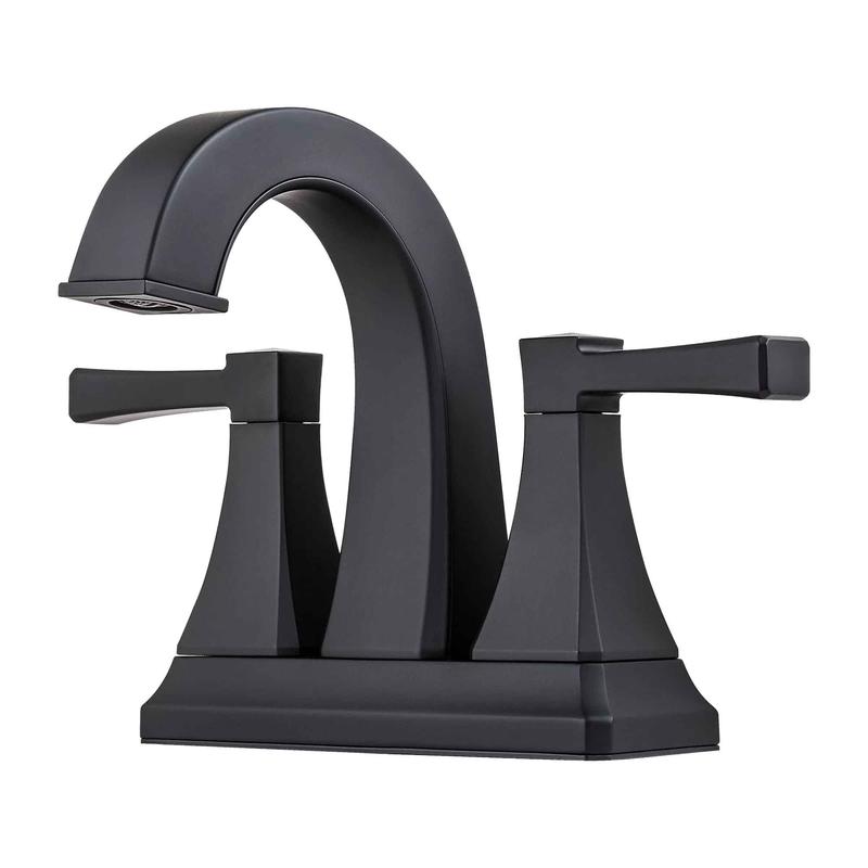 Robinet de salle de bain Halifax  entraxe de 4''  2 poignes, noir mat