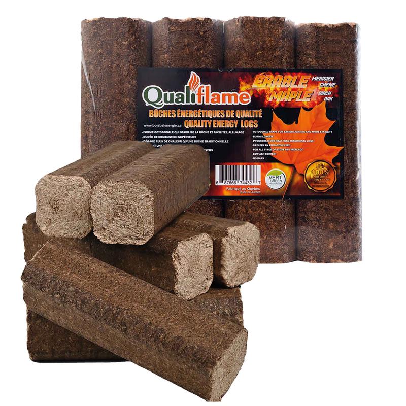 Bche nergtique de qualit 100 % bois franc, 8units